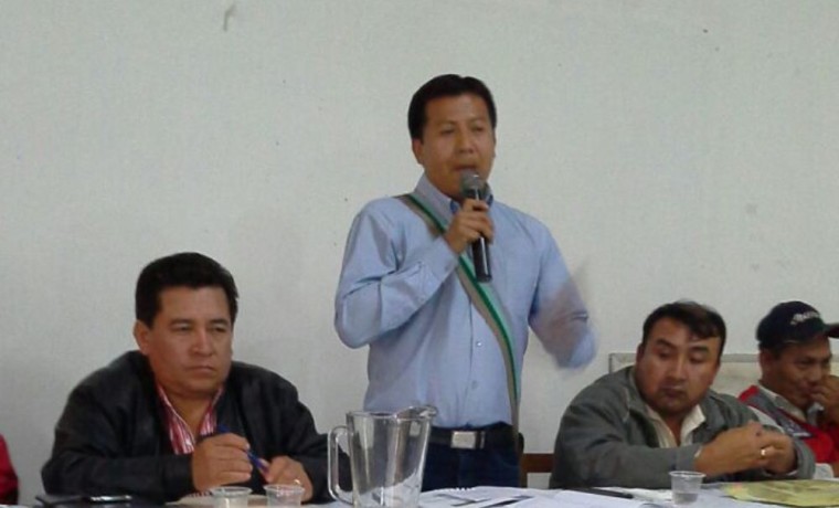 6. El capitán grande, Ronald Andres Caraica, durante la Asamblea Interzonal realizada en Charagua.