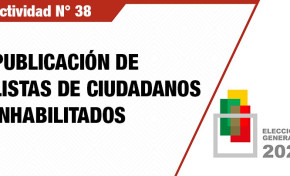 El TSE publica este domingo la lista de inhabilitados para votar en las Elecciones Generales 2020