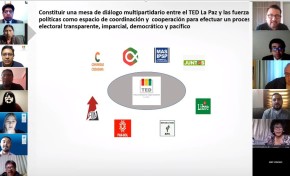 El TED La Paz y el PNUD llevan a cabo la primera reunión virtual con organizaciones políticas