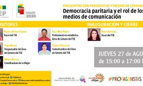 TSE promueve eventos sobre democracia partidaria interna y paridad de género rumbo a las elecciones generales