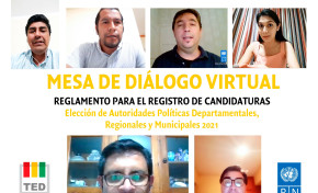 El TED Tarija y el PNUD efectúan primera mesa de diálogo virtual con delegados de organizaciones políticas