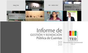 El TED Tarija presenta informe de labores y rendición de cuentas de la gestión 2020