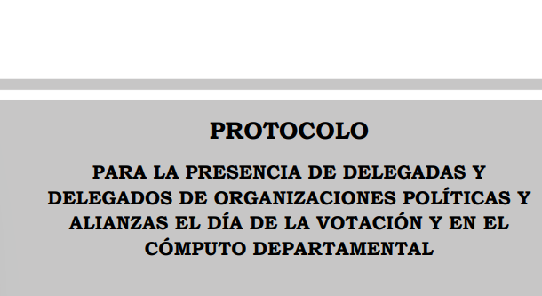 TSE activa protocolo para el registro y participación de delegados políticos para la jornada de votación