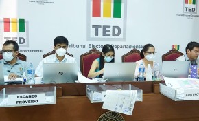 El TED Tarija concluye el cómputo de actas de votación de los municipios de Yunchará y Uriondo