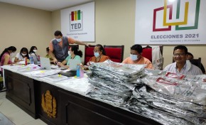 El TED Beni completa el cómputo de actas de los municipios de Santa Ana, Exaltación, Guayaramerín, Riberalta, San Ignacio y San Andrés