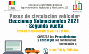 El TED La Paz recibirá solicitudes de permisos de circulación vehicular hasta el 6 de abril