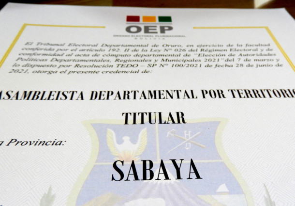 El TED Oruro cumple protocolo contra “acoso y violencia política” en renuncia de asambleísta de la provincia Sabaya