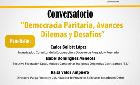 TED Cochabamba y PNUD realizan hoy jueves el conversatorio “Democracia paritaria: avances, dilemas y desafíos”