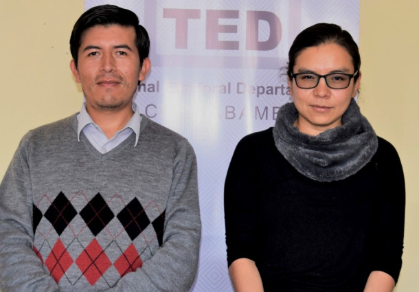 Ruth Pontejo y Sixto Fuentes asumen la presidencia y vicepresidencia del TED Cochabamba