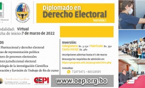 El TSE y la USFX de Chuquisaca lanzan el Diplomado en Derecho Electoral