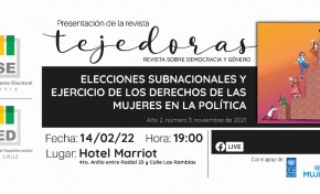 Santa Cruz: El TSE presenta el tercer número de la revista Tejedoras sobre democracia y género