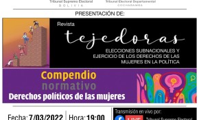 La revista Tejedoras sobre Democracia y Género se presenta en Cochabamba