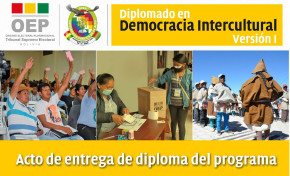 TSE y UPEA entregan certificados a estudiantes que concluyeron el Diplomado en Democracia Intercultural