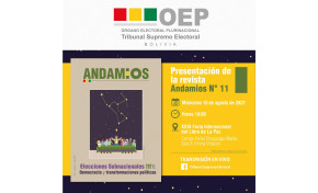 El TSE presentará este miércoles la revista Andamios N° 11 en la Feria Internacional del Libro de La Paz