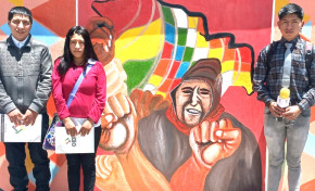 JÓVENES POTOSINOS PRESENTAN JUNTO AL TED POTOSÍ EL MURAL QUE EXPRESA LOS 40 AÑOS DE DEMOCRACIA EN BOLIVIA