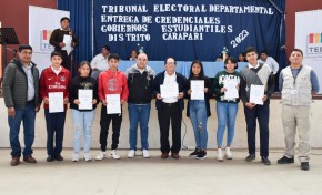TED Tarija: 68 estudiantes de Caraparí reciben sus credenciales como representantes de gobiernos estudiantiles