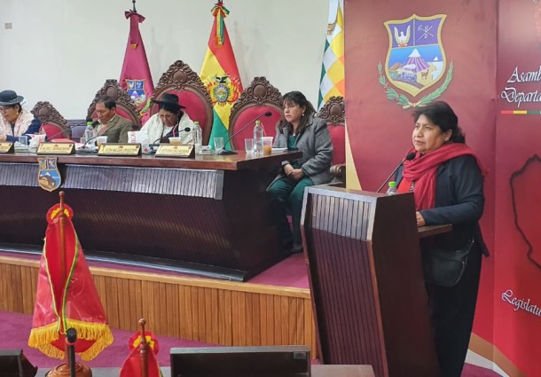 Oruro: en taller de mujeres asambleístas departamentales el TSE expone medidas contra el Acoso y la Violencia Política
