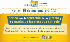 Este viernes 15 de noviembre se sorteará a los jurados para las Elecciones Judiciales 2024