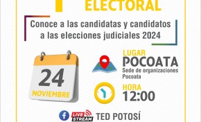 TED Potosí: el 24 de noviembre inicia ciclo de seis foros electorales para la difusión de méritos de candidatos