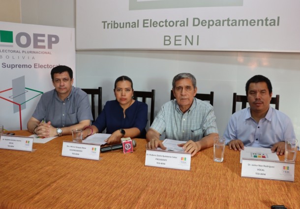 TED Beni exhorta a la ciudadanía a participar de los comicios electorales de este 15 de diciembre