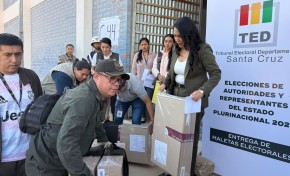 TED Santa Cruz finalizó la distribución de 9.115 maletas en los recintos electorales del departamento