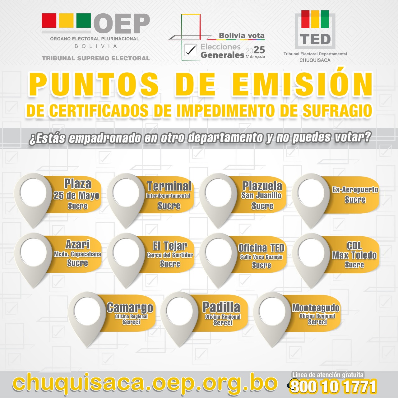 Chuquisaca puntos de emisión