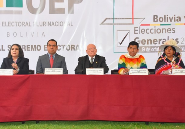 Discurso del presidente interino del Tribunal Supremo Electoral, Oscar Hassenteufel Salazar