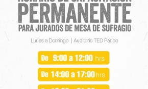 TED Pando amplía hasta el sábado la capacitación permanente a juradas y jurados electorales