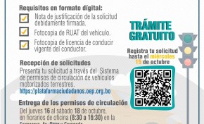 TED Santa Cruz recibe solicitudes para permisos de circulación de vehículos en la jornada de la segunda vuelta electoral