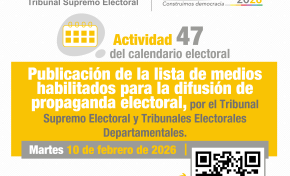 Elecciones Subnacionales 2026: TSE publica la lista de medios habilitados para difundir propaganda electoral