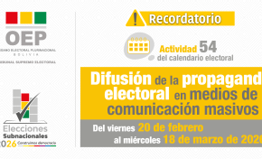 Elecciones Subnacionales 2026: TSE autoriza la difusión de propaganda electoral en medios masivos