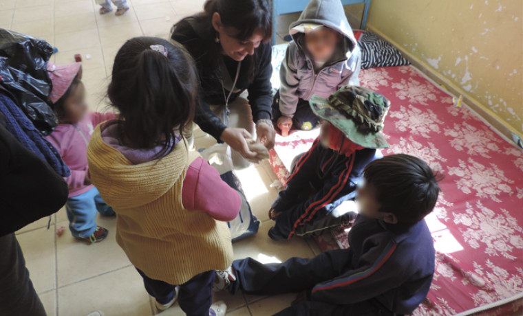 Niñas y niños del centro PAN de la comunidad  de Copacabana (Tarija).