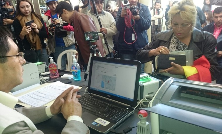 2. El primer registro recepcionado en oficinas del SERECI Cochabamba.