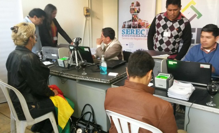 4. Los primeros registros recepcionados en oficinas del SERECI Cochabamba.