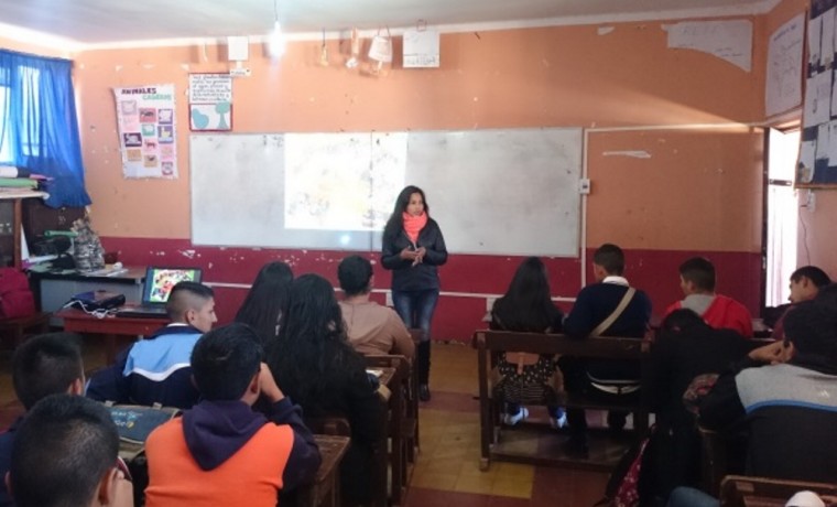 Exposición a cargo de la técnico en Comunicación del SIFDE TED Tarija, Mabel Chiri.