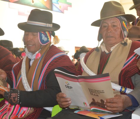 Comunarios de Laja dan lectura a la Carta Orgánica con miras al referendo del 9 de julio