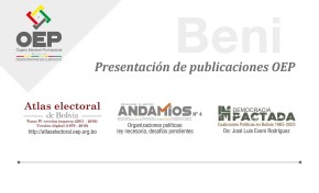 El Atlas Electoral, Andamios y Democracia (im)Pactada serán presentados en Beni