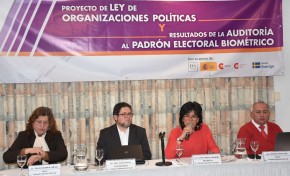 Presentación del Proyecto de Ley de Organizaciones Políticas y los resultados de la Auditoría al Padrón Electoral Biométrico