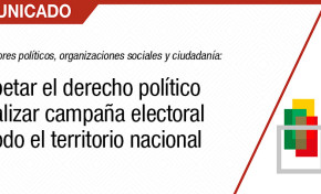 El TSE exhorta a respetar el derecho político a realizar campaña electoral