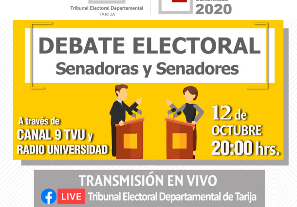 El TED Tarija realiza el tercer debate electoral con candidatas y candidatos a senadurías