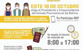 Residentes bolivianos en Buenos Aires votarán en 78 recintos electorales