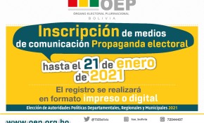 Medios de comunicación pueden registrarse para difundir propaganda electoral hasta el 21 de enero de 2021