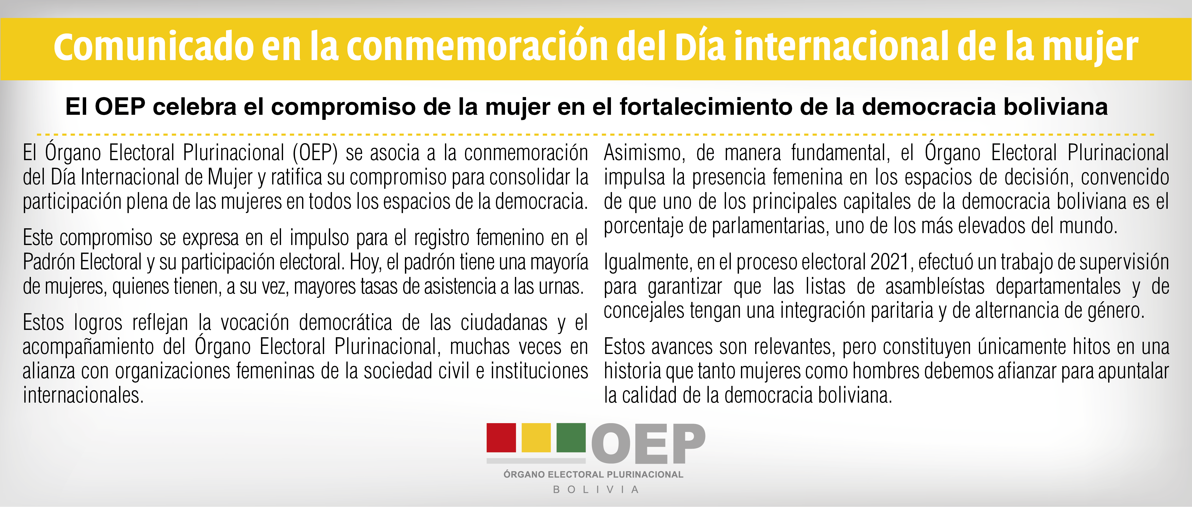 08-03-2021 Comunicado