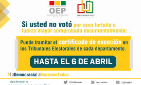 Desde el 8 de marzo, y durante 30 días, se puede tramitar el Certificado de Exención en los TED