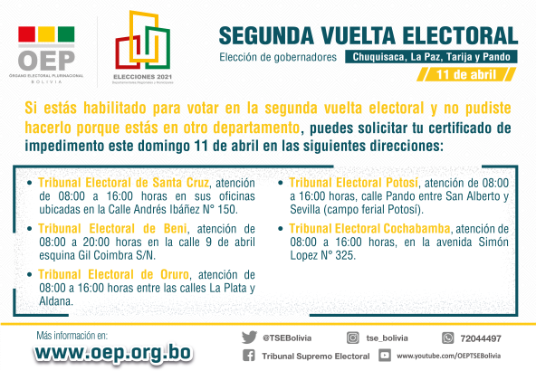 certificado impedimento