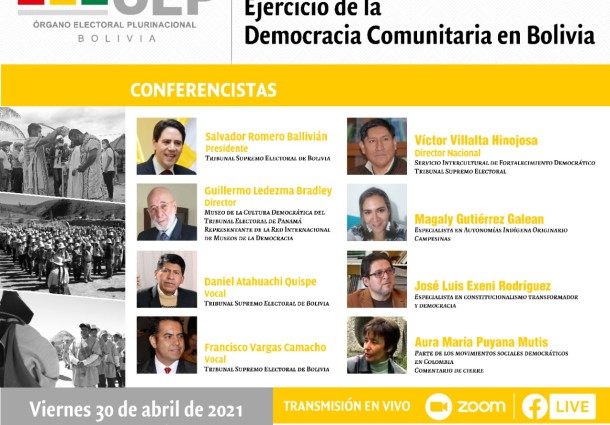El 30 de abril exponen los avances y aportes de la democracia comunitaria boliviana en una conferencia internacional