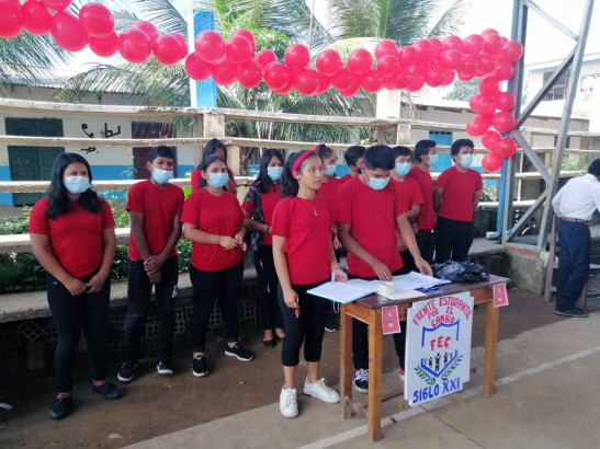 Frente estudiantil presenta su propuesta en Palos Blancos.