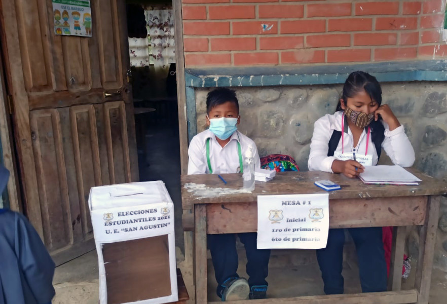 Elecciones estudiantiles en unidad educativa San Agustín, Coripata