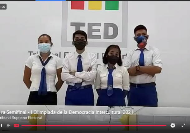 La UE Simón Bolívar de Pando es la primera finalista de la Olimpiada de la Democracia Intercultural 2021