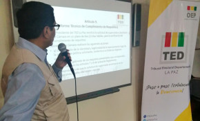 TED La Paz: 15 Organizaciones Políticas se beneficiaron del Taller de Capacitación sobre la adecuación a la ley N° 1096